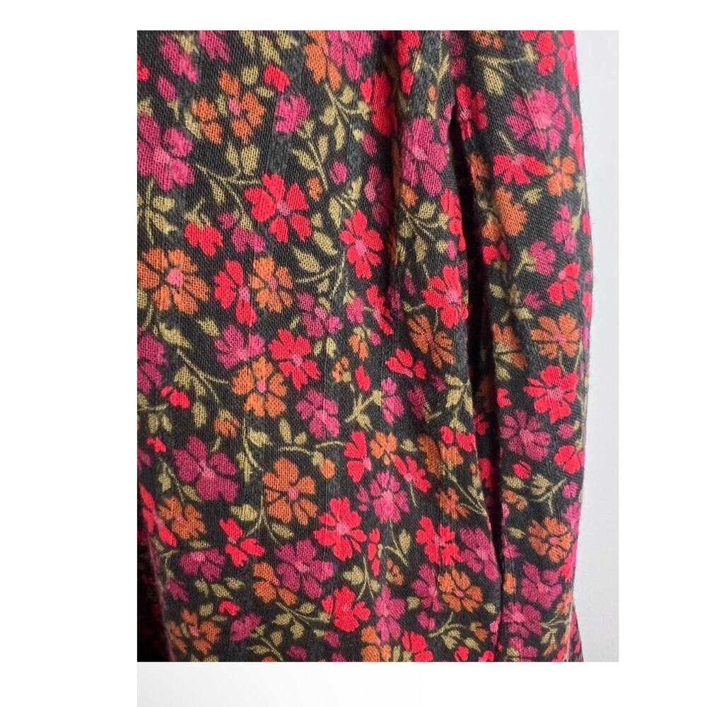 NEW American Eagle Babydoll dress Floral Square Neck Smocked Puff sleeves sz SP - Picture 5 of 9